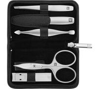 ZWILLING Manucure kit (5 pièces, Étui en cuir de yak, fermeture éclair, avec coupe-ongles compact), Premium, noir