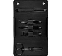 ZWILLING Manucure kit (5 pièces, set de voyage pour les poils du visage et de la barbe, avec coupe-ongles et ciseaux à barbe), Premium, Black Edition