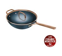 ZWILLING Milano 30 cm, Wok avec couvercle en verre, Bleu