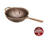 ZWILLING Milano 30 cm, Wok avec couvercle en verre, Brun