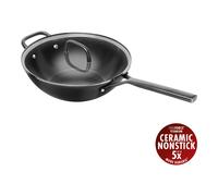 ZWILLING Milano 30 cm, Wok avec couvercle en verre, Noir mat