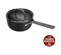 ZWILLING Milano Casserole avec couvercle en verre 18 cm, Aluminium, Noir mat