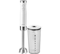ZWILLING ENFINIGY Mixeur Plongeant avec Lame à Ailettes en Acier Inoxydable, Verre Doseur 600 ml, Blanc Argenté