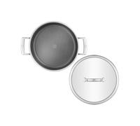 ZWILLING Peak Poêle de service 26 cm, 2 poignées, acier inoxydable, revêtement en nid d'abeille antiadhésif, particulièrement résistant aux rayures, couvercle en verre, tous types de feux, compatible