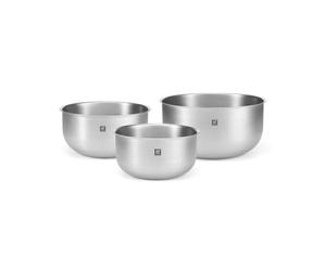 ZWILLING Prep Lot de 3 saladiers en acier inoxydable 18/10 Diamètre : 17, 21 et 25 cm