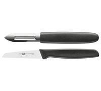 ZWILLING Set de 2 Couteaux (Couteau à légumes, Econome), Acier Inoxydable, Manche Noir, série Twin Grip