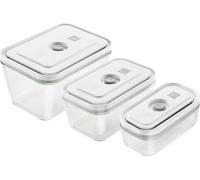 Set de 3 boîtes sous vide verre rectangulaire Blanc TS