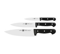 ZWILLING Set de 3 Couteaux, Couteau à Larder/à Garnir, Couteau de Chef, Couteau à Viande, Manche Noir, série Twin Chef 2