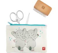ZWILLING Set de ciseaux à ongles pour bébés et enfants (pour un soin sûr des ongles, 3 pièces avec lime à ongles et brosse à ongles, set cadeau), Premium, blanc