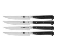 ZWILLING Set de Couteaux À Steak (4 pièces), Longueur : 29 cm, Acier Formule Spéciale, Manche Noir, série Steak-Sets Noir G