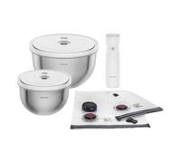 ZWILLING Fresh & Save BOWLS Kit de démarrage sous vide, Acier inoxydable / M/L, 9-pcs, Blanc argenté