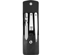 Zwilling Étui Classic en inox – 3 pièces, cuir de vachette noir