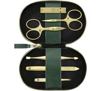 ZWILLING Set de manucure et pédicure 6 pièces, ciseaux à ongles, étui en cuir de pomme végan, vert