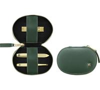 ZWILLING Set manucure et pédicure 3 pièces, coupe-ongles compact, étui en cuir de pomme vegan, vert