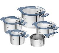 ZWILLING Simplify, Set de casseroles, 5 pièces, avec bec verseur, poignées isolantes, compatible induction, acier inoxydable, bleu pigeon