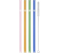 ZWILLING Sorrento Lot de 5 pailles droites en verre Multicolore