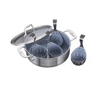 ZWILLING Spirit 3 couches 6-pc kit en acier inoxydable en céramique Petit Déjeuner antiadhésive Poêle Pocheuse à œuf et ensemble