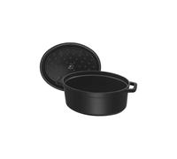 Staub Cocotte ovale en fonte 1103325 – 33 cm, 6,7 L, picots sous couvercle – Noir mat