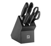 ZWILLING VIER STERNE 6-pcs, Bloc de couteaux, Noir mat