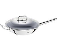 ZWILLING Wok, Couvercle en Verre, Grille Amovible Inclus, Ø 32 cm, Acier Inoxydable, Compatible Induction, Manche Long, série Plus