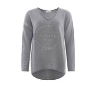 Zwillingsherz Sweat-shirt 'Positive Mind' gris foncé, Taille S-M