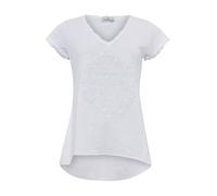 Zwillingsherz T-shirt 'Positive Mind' blanc chiné, Taille L-XL