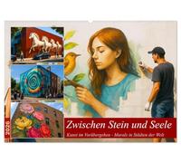 Zwischen Stein und Seele (Wandkalender 2026 DIN A2 quer), CALVENDO Monatskalender: Graffiti war gestern - das ist Wandkunst. Wenn Fassaden Geschichten erzählen..