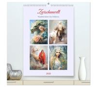 Zwischenwelt. Wandeln hinter den Schleiern (hochwertiger Premium Wandkalender 2026 DIN A2 hoch), Kunstdruck in Hochglanz: Zauberhafte Aquarelle aus der keltischen Sagenwelt