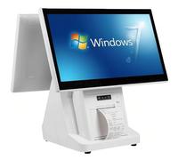 ZWJABYY Caisse enregistreuse Intelligente Tout-en-Un pour la Vente au détail, Double écran Tactile 15,6 Pouces avec imprimante Thermique, i5/8 Go/128 Go/Wi-FI, PC Windows
