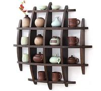 ZWJABYY Chinois ThéIèRe PréSentoir,Tablette Murale,Support De Stockage Durable Support De Stockage en Bois Massif Service À Thé ÉTagèRe PréSentoir ÉTagèRe Antique.,B-90 * 90cm
