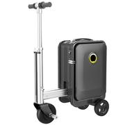 ZWJABYY Trottinette Intelligente de 20 Pouces pour Adultes, avec poignée télescopique, Charge maximale 110 kg, Batterie Amovible, Port USB, Cadenas TSA, idéale pour Les Voyages à l'aéroport A-Black