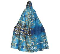 ZWLPNZZD Cape à capuche imprimée (fleurs de cerisier japonaises) longue et confortable pour Halloween, jeu de rôle, fête, cosplay, costume pour homme et femme