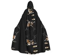 ZWLPNZZD Cape à capuche imprimée longue et confortable pour Halloween, jeu de rôle, fête, cosplay, costume pour homme et femme