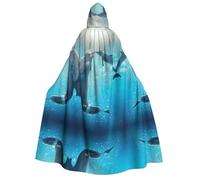 ZWLPNZZD Cape à capuche imprimée longue et confortable pour Halloween, jeu de rôle, fête, cosplay, costume pour homme et femme