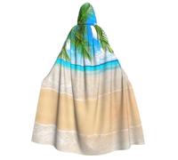 ZWLPNZZD Cape à capuche imprimée longue et confortable pour Halloween, jeu de rôle, fête, cosplay, costume pour homme et femme (thème des plantes tropicales)