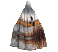 ZWLPNZZD Cape à capuche imprimée longue et confortable pour Halloween, jeu de rôle, fête, cosplay pour homme et femme