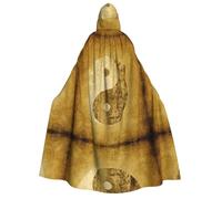 ZWLPNZZD Cape à capuche imprimée (symbole Yin Yang) longue et confortable pour Halloween, jeu de rôle, fête cosplay hommes femmes costumes