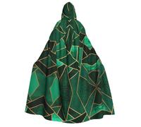 ZWLPNZZD Cape à capuche longue et confortable à imprimé géométrique noir et doré pour Halloween, jeu de rôle, fête, cosplay, costume pour homme et femme