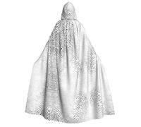 ZWLPNZZD Cape à capuche longue et confortable avec imprimé à pois noirs et blancs pour Halloween, jeu de rôle, fête, cosplay, costume pour homme et femme