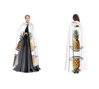 ZWLPNZZD Cape à capuche longue et confortable avec imprimé ananas pour Halloween, jeux de rôle, et plus encore, noir, taille unique