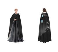 ZWLPNZZD Cape à capuche longue et confortable avec imprimé loup et lune pour Halloween, jeux de rôle, etc