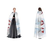 ZWLPNZZD Cape à capuche « Merry Christmas » avec imprimé bonhomme de neige joyeux et confortable pour Halloween, les jeux de rôle, et plus encore