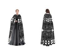ZWLPNZZD Cape à capuche noire à imprimé classique de film long et confortable pour Halloween, jeu de rôle, et plus encore, noir, taille unique