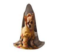 ZWLPNZZD Jolie cape à capuche avec imprimé chihuahua déprimé pour adolescents, élégante, confortable et polyvalente, à porter au quotidien