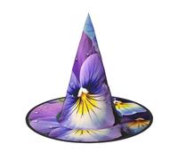 ZWLPNZZD (Pansy Perfection) Lot de 3 chapeaux de sorcière imprimés pliables pour Halloween, fêtes, cosplay, fête
