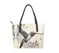 ZWLPNZZD Sac à main imprimé symbole de musique en cuir synthétique de haute qualité, imperméable et durable, parfait pour les voyages, le travail et les loisirs, Noir/blanc, One Size