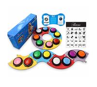 ZWMBYN Lot de 8 boutons colorés pour la communication, boutons de dressage de chien enregistrables avec 25 autocollants et 4 tapis, boutons plus clairs et fluides pour chiens et chats