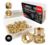ZWMSSLL Lot de 60 inserts filetés 10#-32 - 32 x 5/16 x 7,1 - Écrous moletés en laiton pour composants d'impression 3D et pièces en plastique