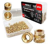 ZWMSSLL Lot de 60 inserts filetés 10#-32 - 32 x 9/32 x 7,1 - Écrous moletés en laiton pour composants d'impression 3D et pièces en plastique