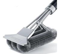 ZWMYF Brosse de nettoyage et grattoir pour barbecue - Brosse métallique pour barbecue - Nettoyeur de grille en acier inoxydable de 46 cm - Accessoires et outils de barbecue sûrs pour charbon